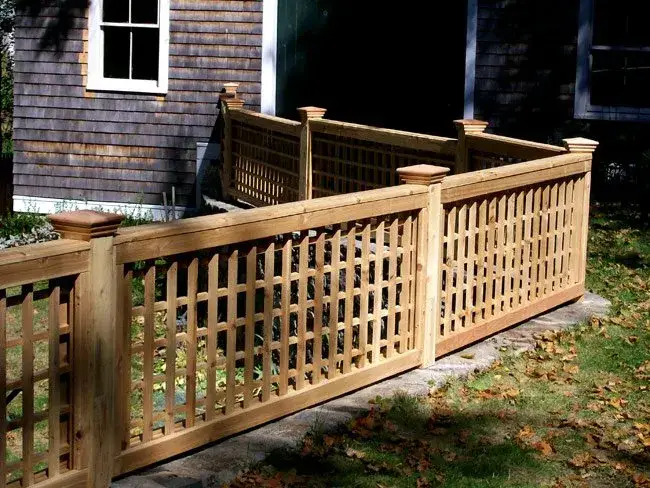 Custom cedar fence installed by Armstrong Fence on the South Shore of Massachusetts