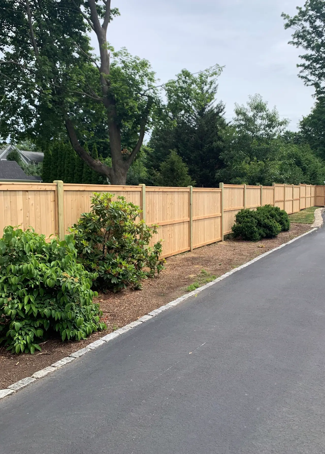 Custom fence installed by Armstrong Fence on the South Shore of Massachusetts