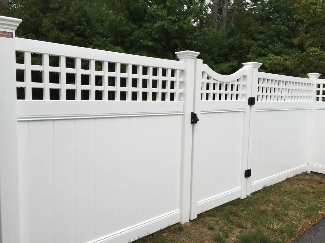 Custom vinyl fence installed by Armstrong Fence on the South Shore of Massachusetts